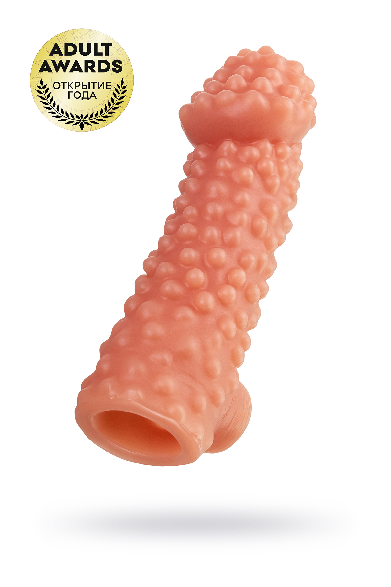 Насадка KOKOS реалистичная с дополнительной стимуляцией, TPE,телесная, 17,6 см, Ø 5,1