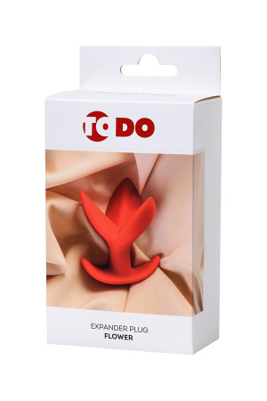 Анальная втулка  расширяющая TODO BY TOYFA FLOWER, силикон, красная, 9 см, Ø 6 см