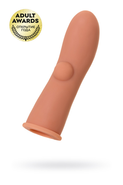 Насадка KOKOS реалистичная с  имитацией пирсинга,TPR, телесная, 12.7 см