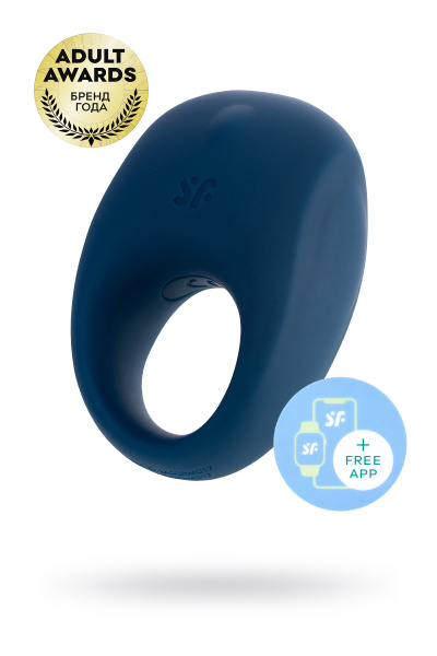 Эрекционное кольцо на пенис Satisfyer Strong, силикон,  синий 7 см 