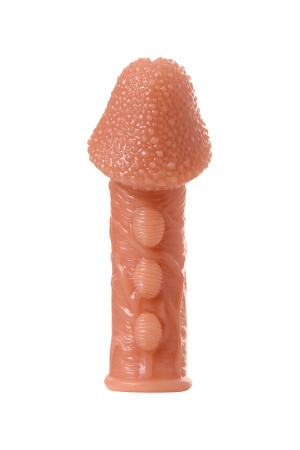 Насадка KOKOS с дополнительной стимуляцией,TRP,телесная, 14,7 см, Ø 4,3